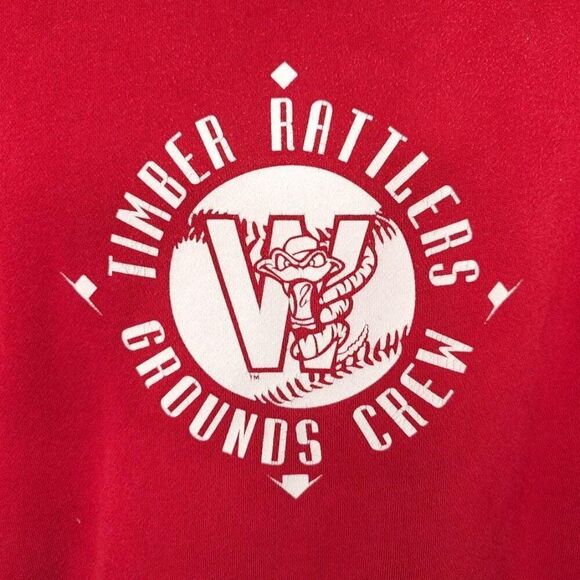 Vintage Wisconsin Timber Rattlers Sweatshirt Hoodie Mens Size Large Red Minor - Picture 2 of 9